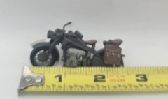 1 Prebuilt German Motorcycle WWII Model / Train Railroad Military Village