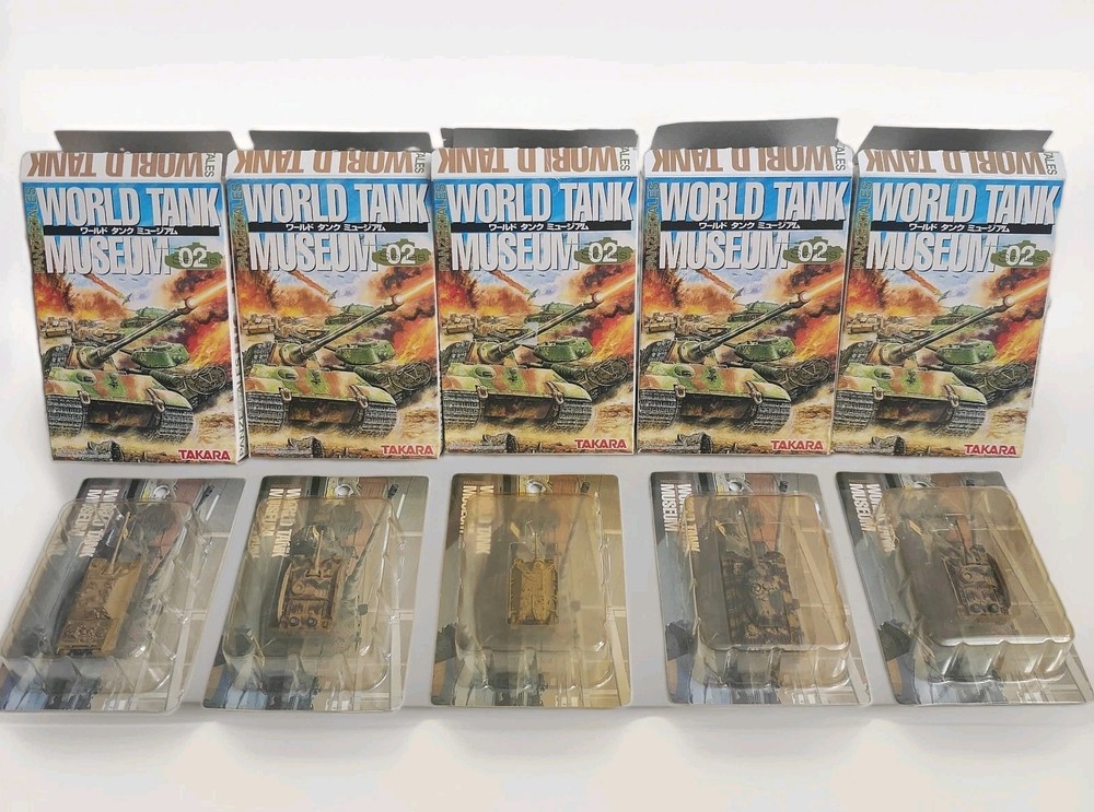 Takara 1:144 World Tank Museum Series 02 WW2 German Tanks Lot of 5 Open Box [A]