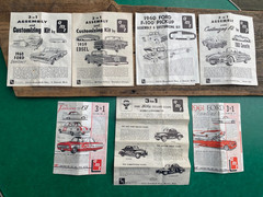 SET OF 7 VINTAGE ORIGINAL INSTRUCTIONS FROM AMT 3 in 1 CUSTOMIZING MODEL KITS
