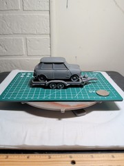 3d Printed 5-in Model 1963 Mini Cooper On Trailer Unpainted