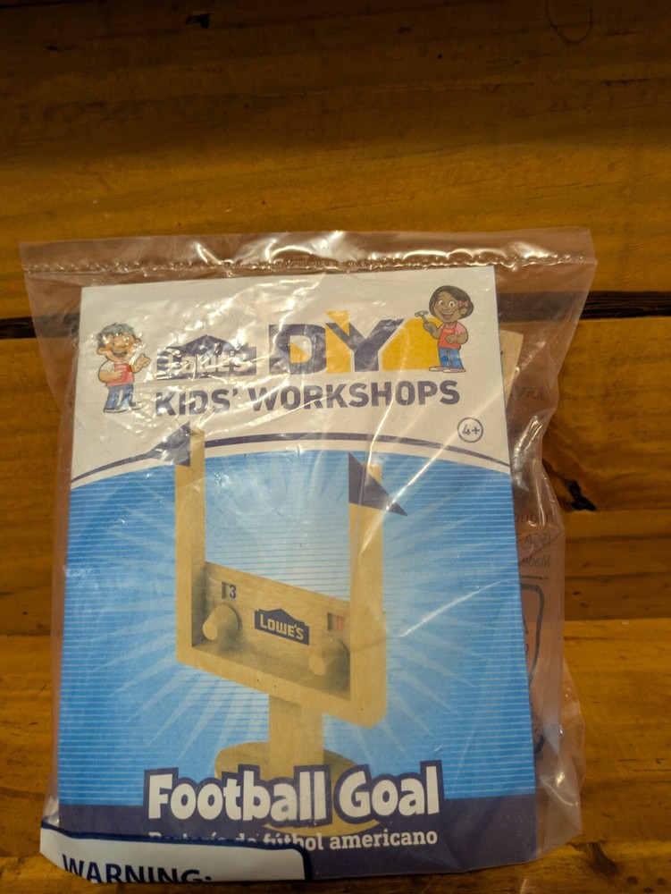 Lowe’s Build and Grow Football Goal Posts Wooden Craft Kit New In Package