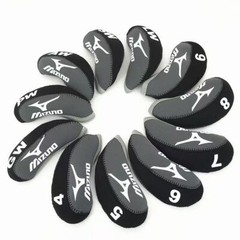 Mizuno 4-9 iron head cover 11-piece classic set, white-blue, black-grey-