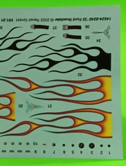 Decal Sheet Custom Flames Pinstripes 1/25 1932 32 Ford Roadster Hot Rod Rat