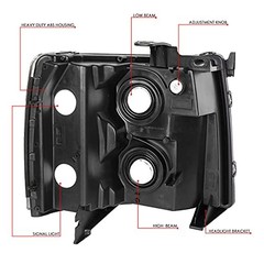 HL-OH-CSIL07-BK-AM Black Amber Headlights Compatible with 07-13 Black amber