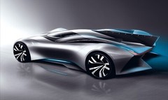 1:12 TESLA 24Custom Built HyperCar SuperCar18Concept Model Race Car Carousel SIL