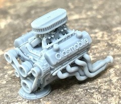 Resin “Big Block Oldsmobile” engine W/Dual Carbs for scale model cars, 1/24 1/25