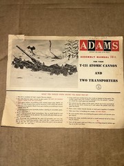 1958 Adams Action T-131 Atomic Cannon & Transporters TM-4 Model Kit Instructions