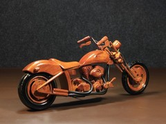 Chopper Bike Miniature Wood Model | Custom Cruiser Motorcycle Decor