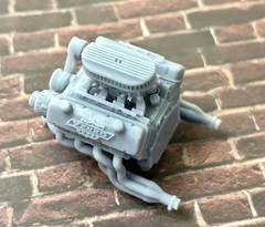 Resin “Big Block Yenko” engine W/Dual Carbs for scale model cars, 1/24 1/25
