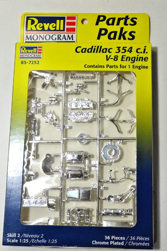 Vintage Revell Monogram Parts Paks Accessories Cadillac 354 V-8 Engine 85-7252