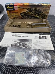 PARTIALLY ASSEMBLED Vintage Revell “S” M-56 Self Propelled Gun Tank