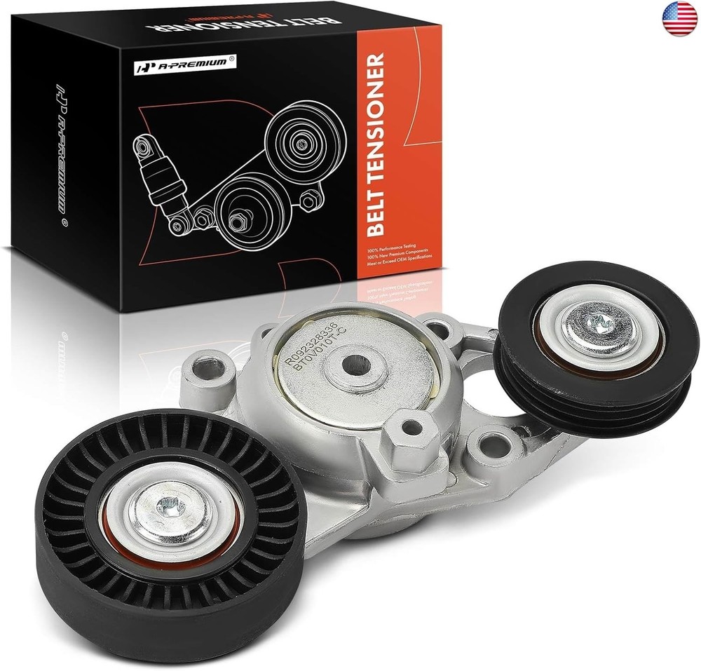 A-Premium Belt Tensioner Assembly with 2 Pulleys Compatible with Toyota Camry