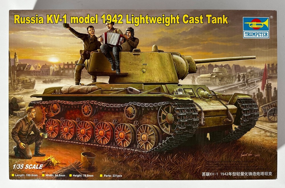 Trumpeter #00360 1/35 Scale Soviet KV-1 Model 1942 Tank from 2011 – Parts Sealed
