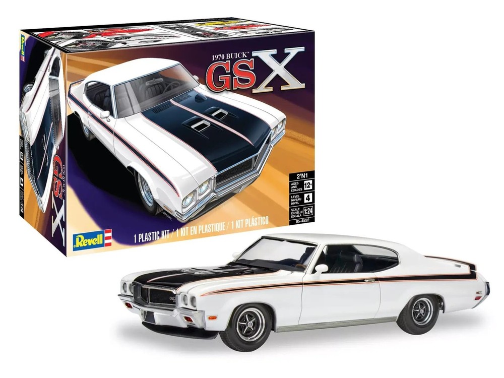 85-4522 1970 Buick GSX 2N1 Model Car Kit 1:24 Scale 106-Piece Skill Level 4 Plas
