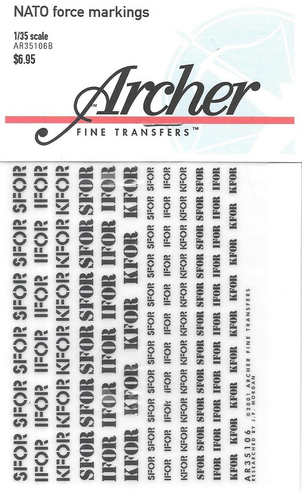 Archer Transfers Decals NATO Force Markings 4mm & 2mm (Black) AR35106B