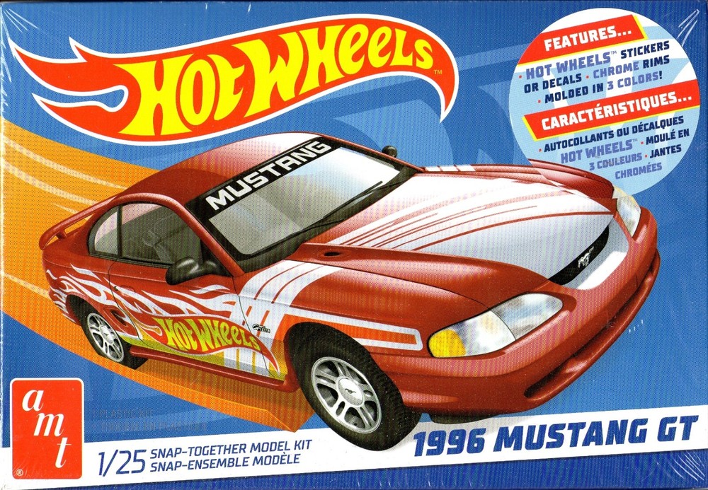 AMT1298M – Hot Wheels 1996 Ford Mustang GT (Snap) 1:25 Scale Model Kit