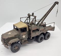 Rough 1:40 Scale Built Painted Plastic Model US M35 Wrecker Recovery Vehicle