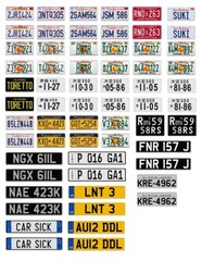 1/24 1/25 scale model movie car Fast and Furious license plates tags 1:25