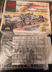 ICM 72461 Krupp L2H143 Kfz.69 Pak 36 1/72 WWII German Artillery Tractor Model