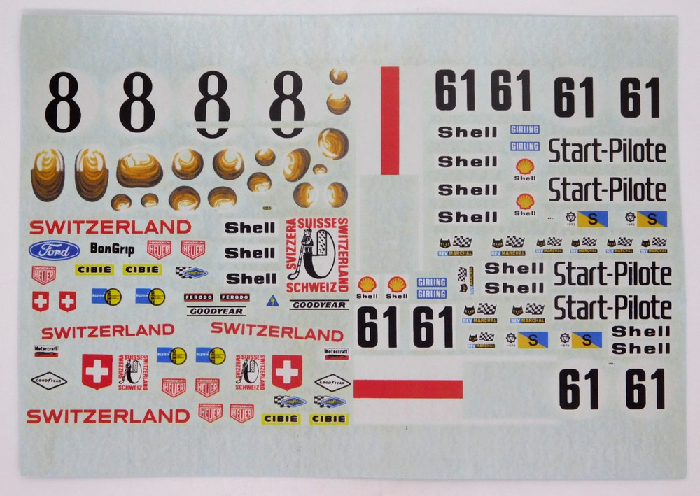 Decal Lola T280 Cosworth Le Mans 1972 1:24 #8 61 No Brand Switzerland Ford