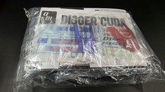 AMT DIGGER BARRACUDA DRAGSTER ROUND 2 CLEAR BLUE/ GREEN PLASTIC RARE BC1