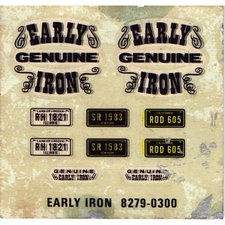 Early Iron and Misc License Plate Decals Lot Good Vintage 1/25