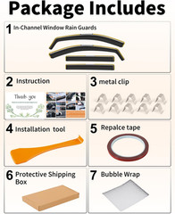 In-Channel Window Rain Guards Fit for Chevy Equinox 2025 2026(NOT for EV) Rain G