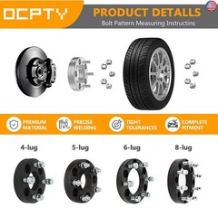 OCPTY 4PCS 6×5.5 to 6×5.5 Wheel Spacers 3″ Wheel Adapters 12×1.5 Studs 108mm