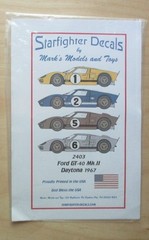 1:24 Ford GT40 Mk II Daytona 1967 Starfighters Decals Watersliding 2403