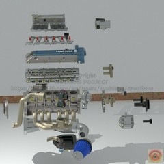 1:10 Scale Resin Toyota 2JZ Single Turbo Engine Kit