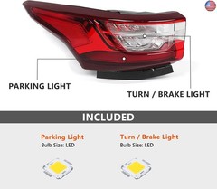 FIONE LED Outer Tail Light Assembly Compatible with Chevy Traverse 2018 2019