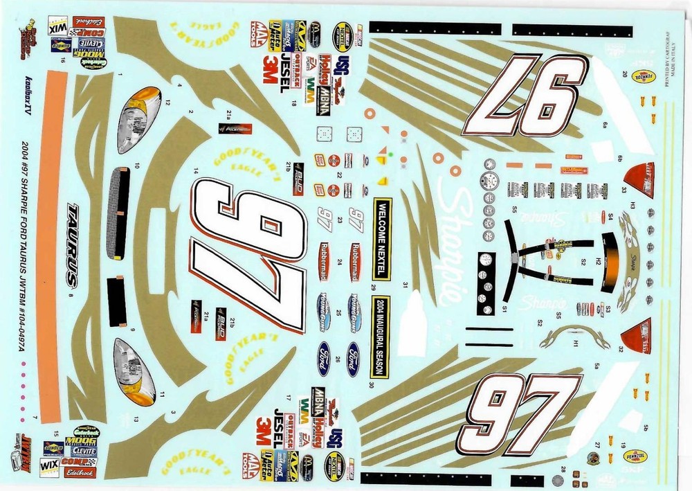 Just Want to Build a Model 104-0497 #97 Sharpie 2004 Kurt Busch 1/24 decal