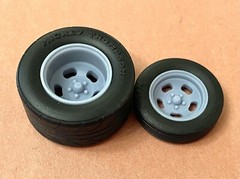 1/24 Scale: 17/15-inch Classic Five Slot Wheels W/Drag Slicks; Resin