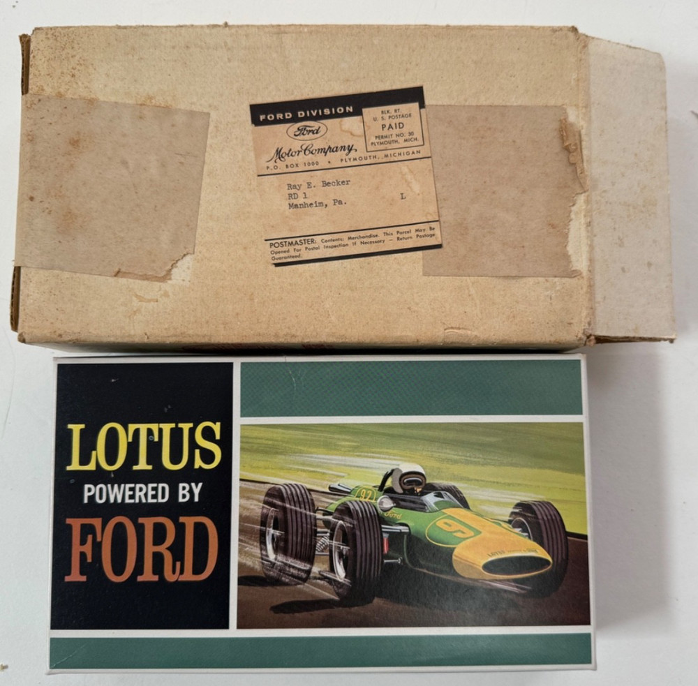 Lotus Powered by Ford, AMT, 1963 with Original Mailing Box from Ford Motor Co.