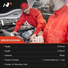 A-Premium Engine Coolant Overflow Recovery Expansion Tank with Cap Compatible