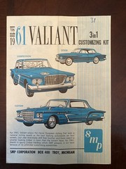 Vintage Annual SMP 1961 Plymouth Valiant Model Kit Instructions Sheet Only