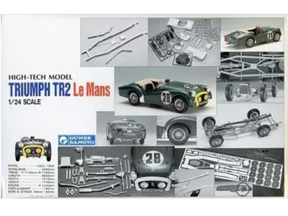 Gunze Triumph TR2 Le Mans 1955 1/24 High-Tech Model Kit G-515 Vintage From JPN