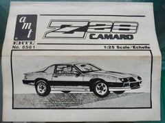 1983 Camaro Z-28 Plastic Model Kit 1:25 AMT 6561 Partly Assembled