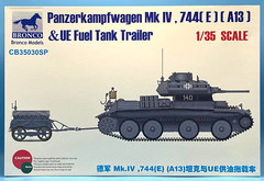 BRONCO 1/35 CB35030SP Panzerkampfwagen Mk IV, 744(E) (A13) & UE Trailer