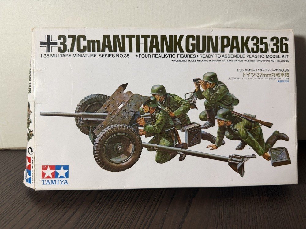 TAM35035 1:35 Tamiya 3.7cm Anti-Tank Gun Pak 35/36 (gun only no crew)