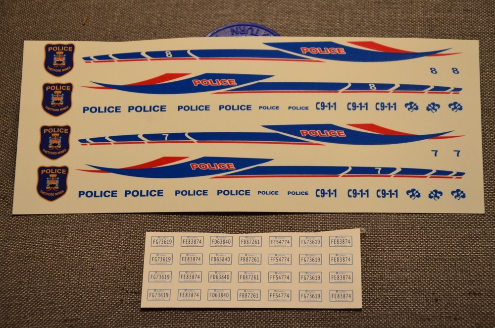 1/24, 1/25 Police Car decals (Bill Bozo – Thetford Mines, Canada)