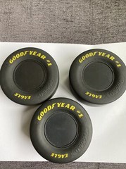 3 Mini Goodyear Tire NASCAR Race Tire Rubber 3.5″ X 1.5″ Great For Autographs