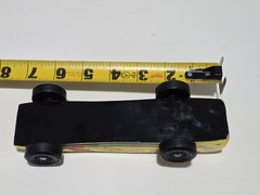 Vtg Pinewood Derby Custom Weighted Race Car Wood Racer OOAK Black Widow + Decals