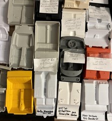 INTERIOR TUBS, (69) CHASSIS (52) Lot Sale All Identified But 6 Model Car Parts