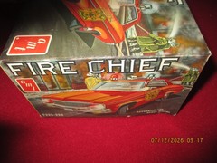 VINTAGE AMT 1/25 Scale Fire Chief Plastic Model Kit #T223 ~Partial Started