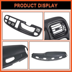 Trucks Black Dashboard Bezel Replacement W/Vents & Grey Dash Cover Dash & Bezel