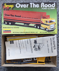 VTG UNBUILT 1970s LINBERG #1047 SNAP FIT FORD CL-9000 SEMI TRAILER TRUCK HO KIT