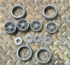 1/24 Scale: 21/20 In. “C6 Corvette ZR1” Wheels W/ Wide Rear Tires