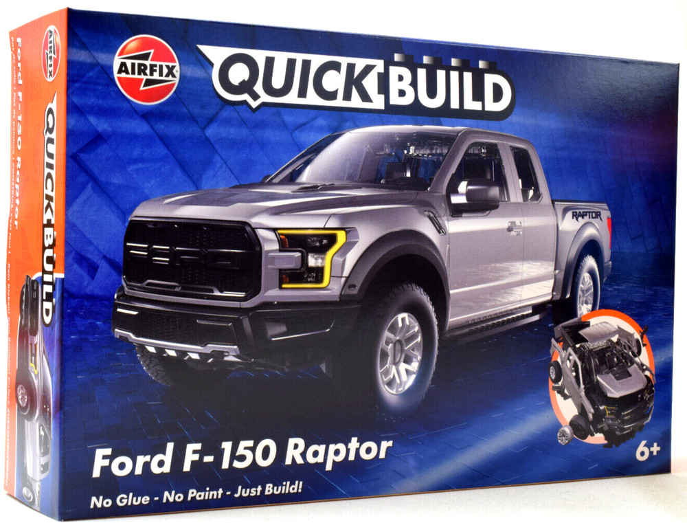 Airfix QUICK BUILD Ford F-150 Raptor Snap Together Plastic Model Car Kit J6053