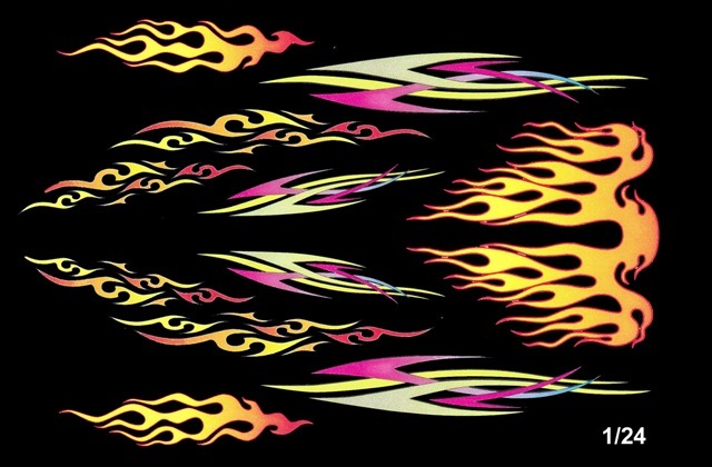 Modern Hot Rod Flames & Graphics 1/25th – 1/24th Scale Waterslide Decals